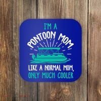 Pontoon Mom Cool Gift Funny Boating Pontoon Lover Mother Gift Cool Gift Coaster thumb 0