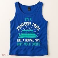 Pontoon Mom Cool Gift Funny Boating Pontoon Lover Mother Gift Cool Gift Tank Top thumb 2