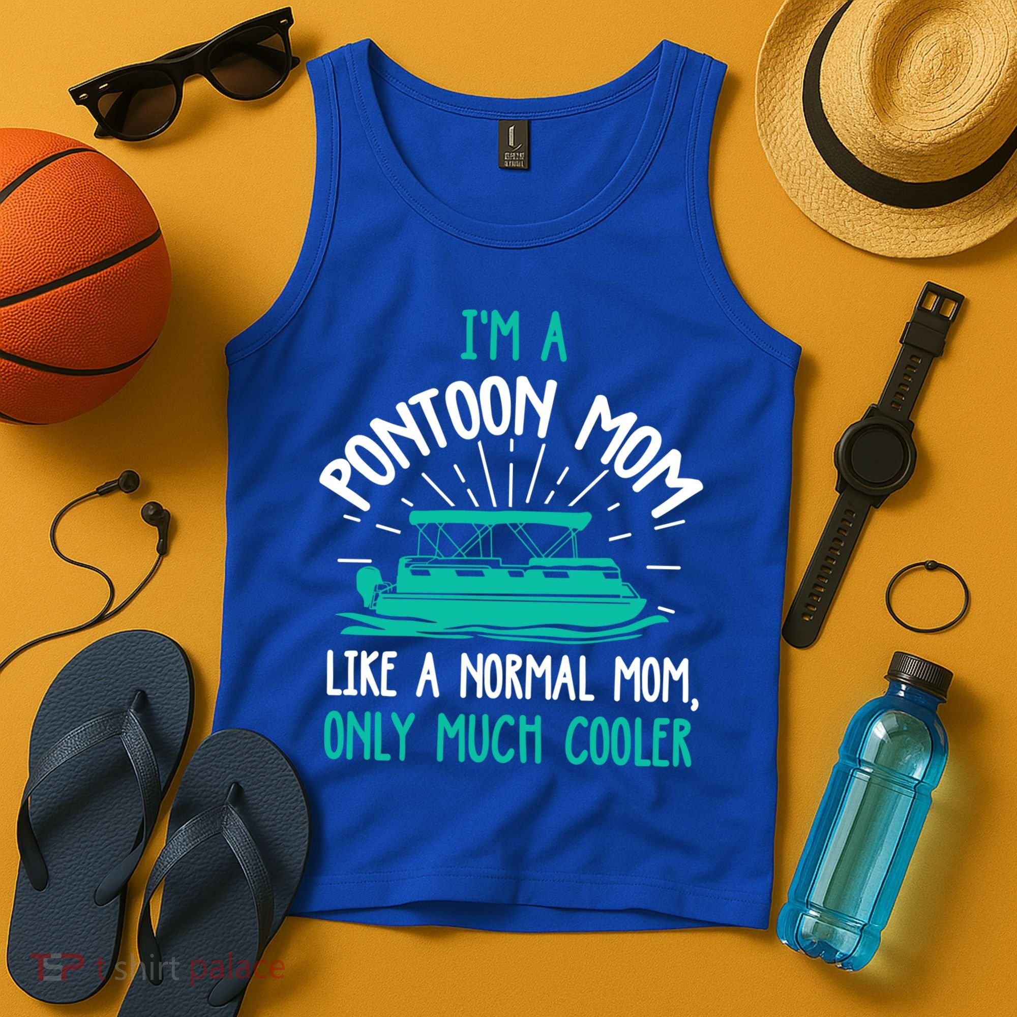 Pontoon Mom Cool Gift Funny Boating Pontoon Lover Mother Gift Cool Gift Tank Top