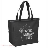Proud Military Child Dandelion Purple Up Tote Bag thumb 2