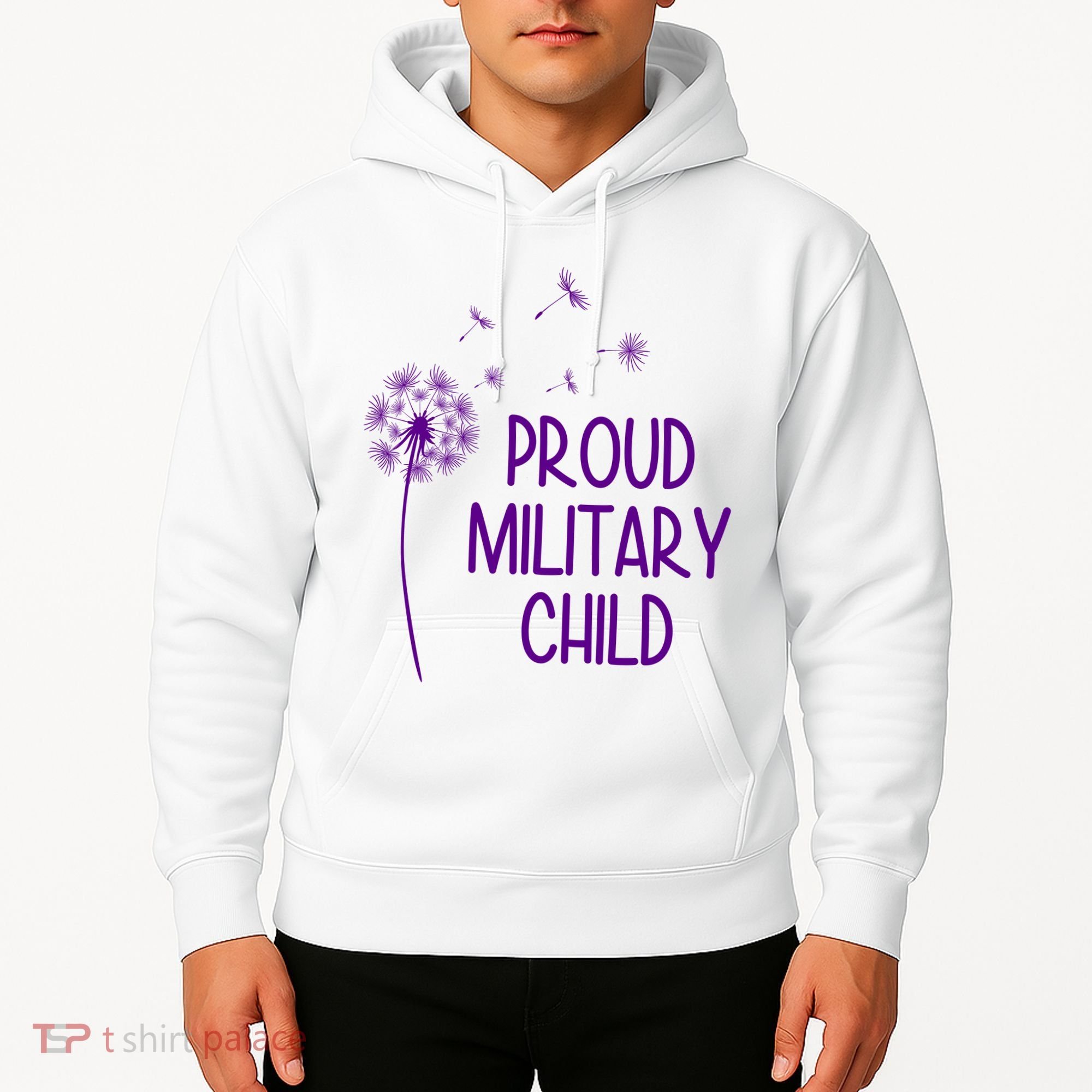 Proud Military Child Dandelion Purple Up Hoodie