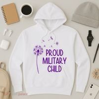 Proud Military Child Dandelion Purple Up Hoodie thumb 3