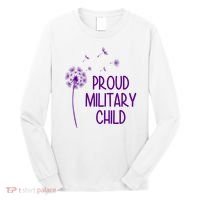 Proud Military Child Dandelion Purple Up Long Sleeve Shirt thumb 0