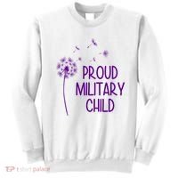 Proud Military Child Dandelion Purple Up Sweatshirt thumb 0