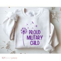 Proud Military Child Dandelion Purple Up Sweatshirt thumb 2