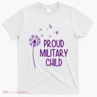 Proud Military Child Dandelion Purple Up T-Shirt thumb 0