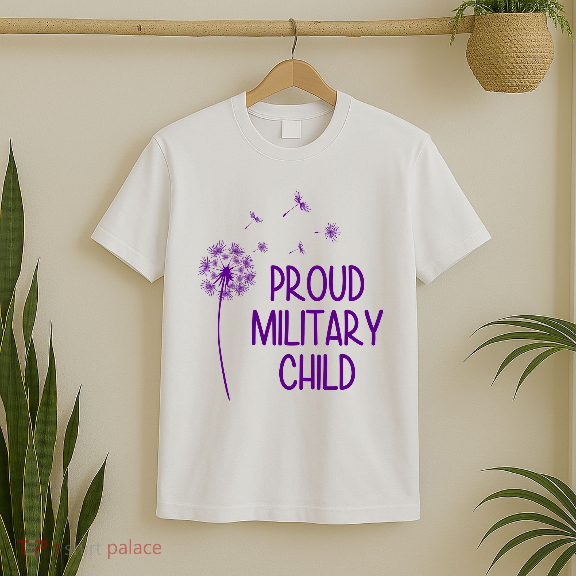 Proud Military Child Dandelion Purple Up T-Shirt