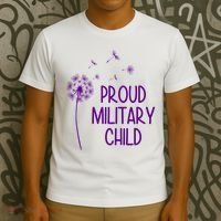 Proud Military Child Dandelion Purple Up T-Shirt thumb 3