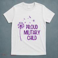 Proud Military Child Dandelion Purple Up T-Shirt thumb 5
