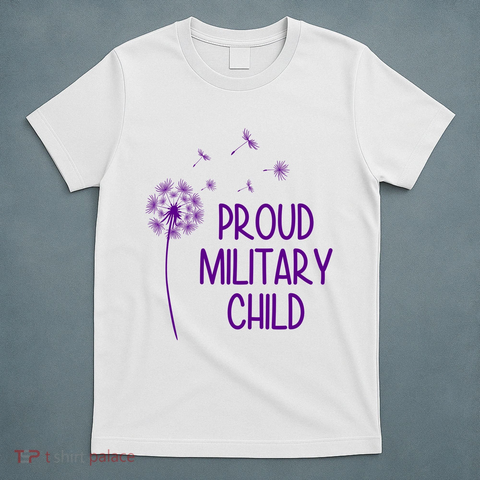 Proud Military Child Dandelion Purple Up T-Shirt