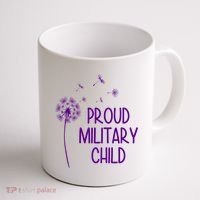 Proud Military Child Dandelion Purple Up Coffee Mug thumb 1