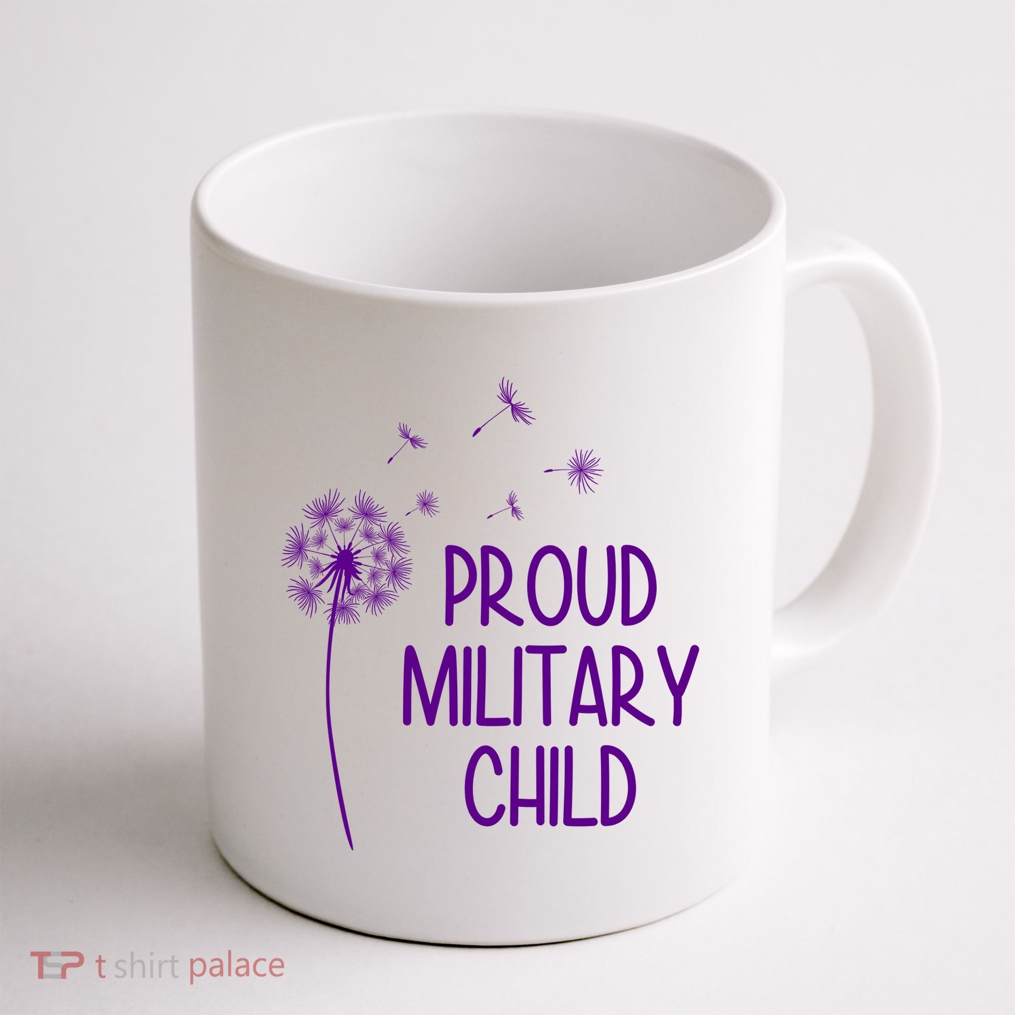 Proud Military Child Dandelion Purple Up Coffee Mug