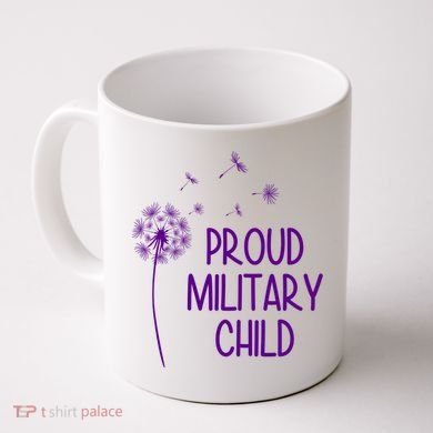 Proud Military Child Dandelion Purple Up Coffee Mug