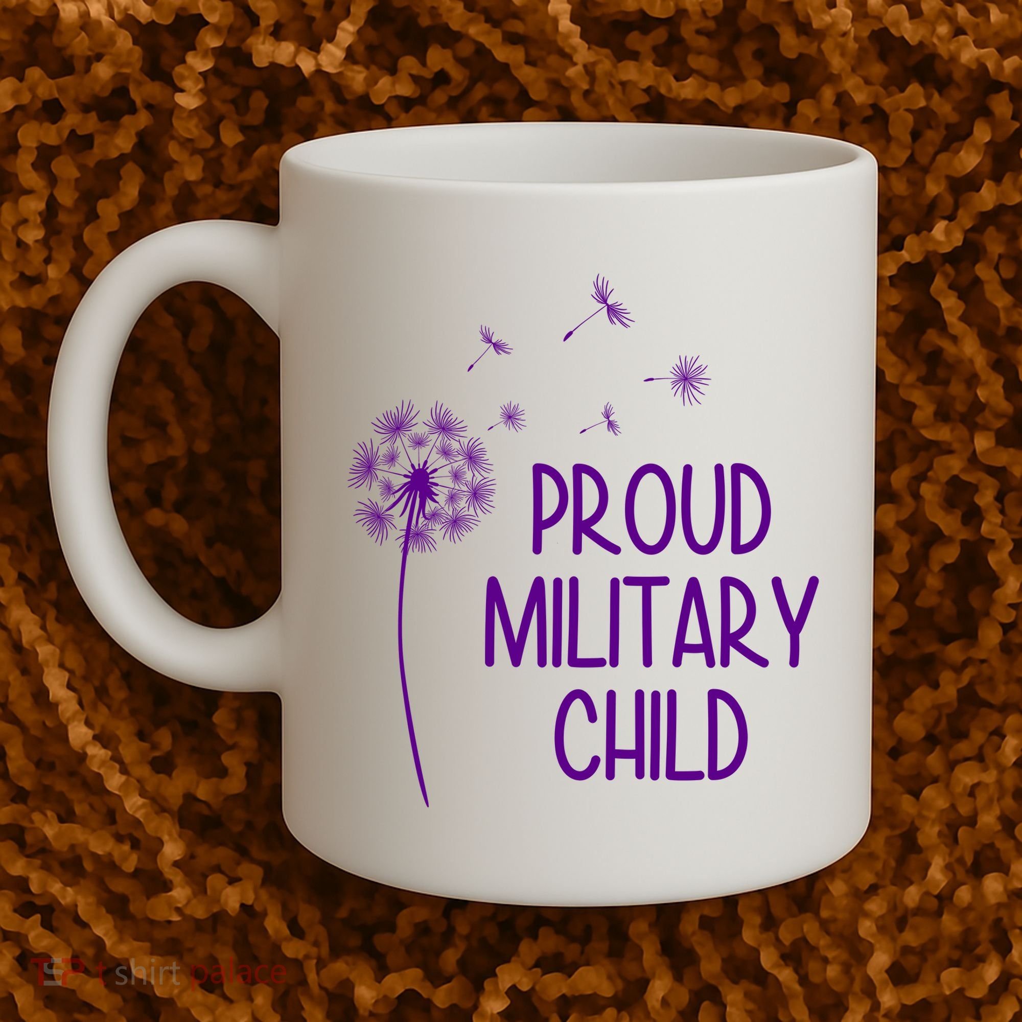 Proud Military Child Dandelion Purple Up Coffee Mug