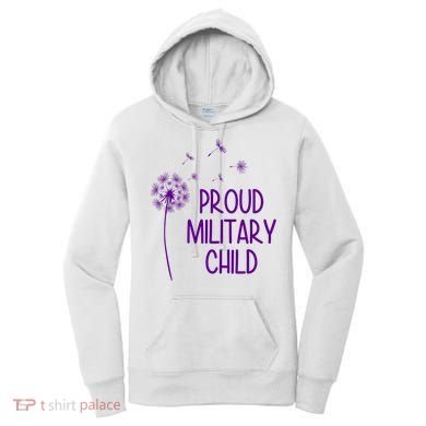 Proud Military Child Dandelion Purple Up Women's Hoodie