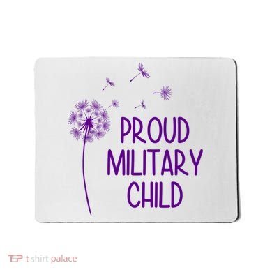 Proud Military Child Dandelion Purple Up Mousepad