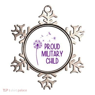 Proud Military Child Dandelion Purple Up Ornament
