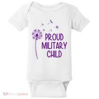 Proud Military Child Dandelion Purple Up Baby Bodysuit thumb 0