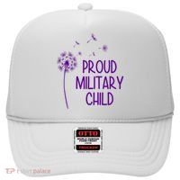 Proud Military Child Dandelion Purple Up Hat thumb 0