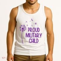 Proud Military Child Dandelion Purple Up Tank Top thumb 3
