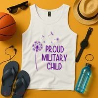 Proud Military Child Dandelion Purple Up Tank Top thumb 4