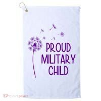 Proud Military Child Dandelion Purple Up Golf Towel thumb 0