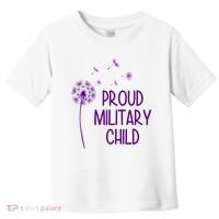 Proud Military Child Dandelion Purple Up Toddler T-Shirt thumb 0