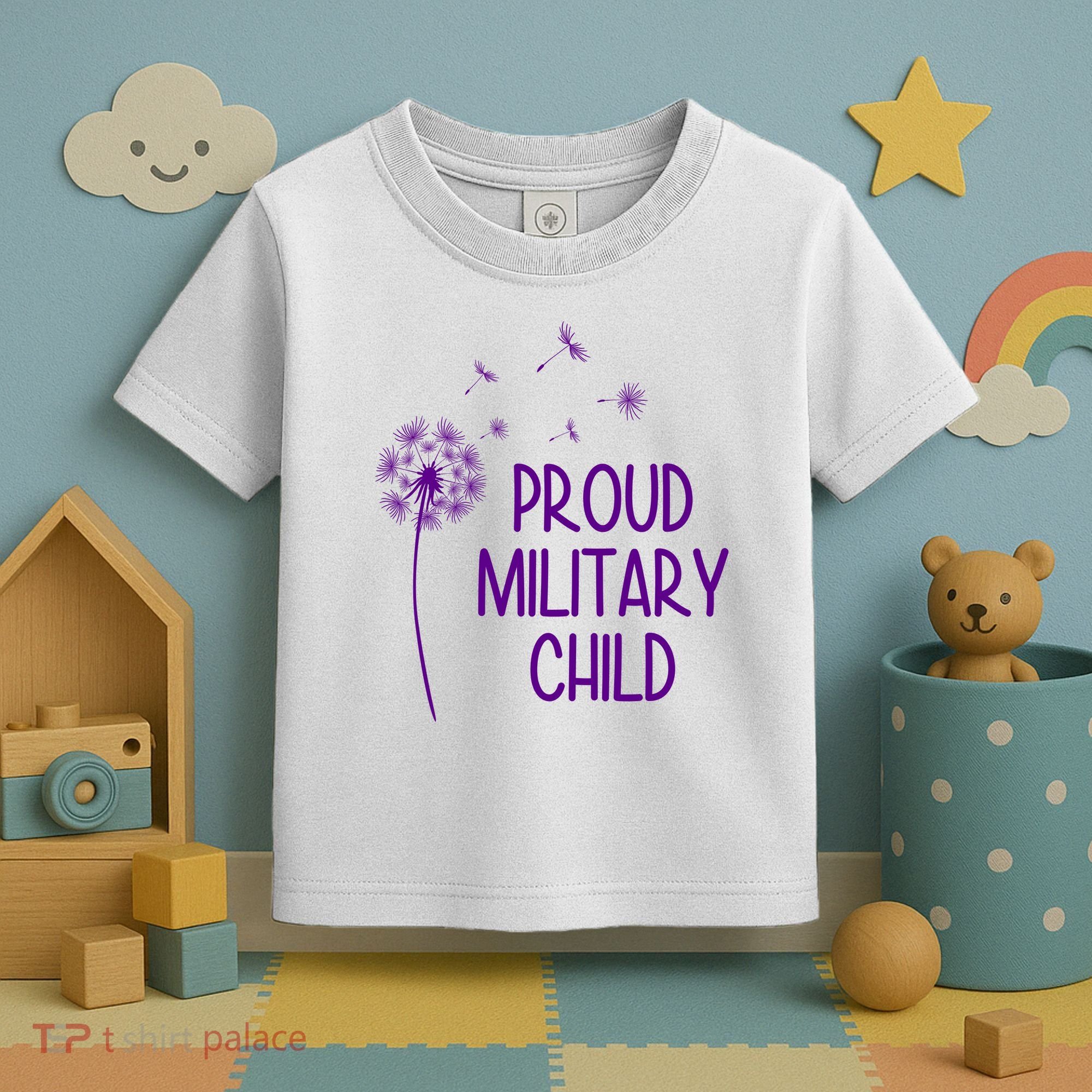 Proud Military Child Dandelion Purple Up Toddler T-Shirt