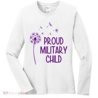 Proud Military Child Dandelion Purple Up Women's Long Sleeve Shirt thumb 0