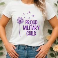 Proud Military Child Dandelion Purple Up Women's T-Shirt thumb 2