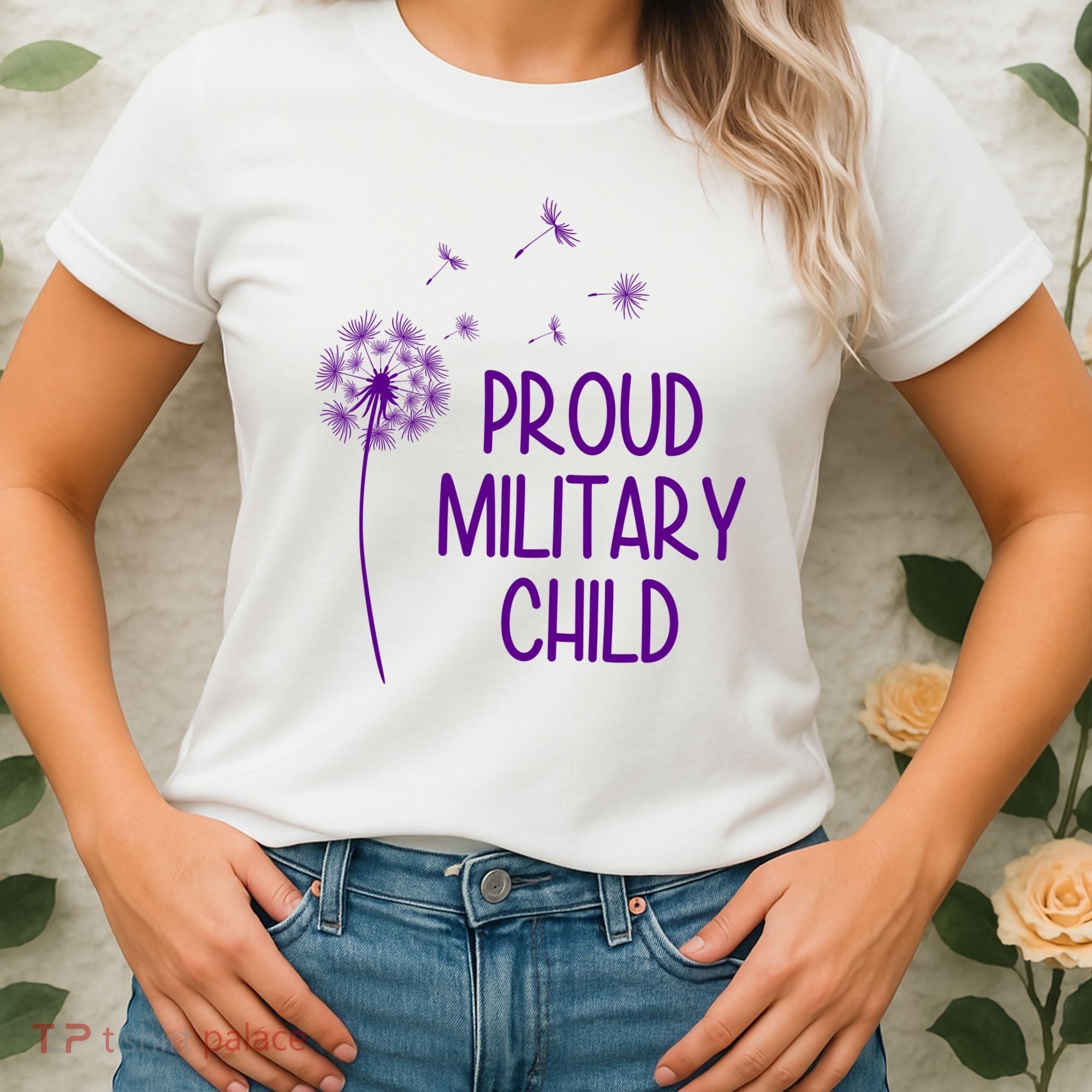 Proud Military Child Dandelion Purple Up Women's T-Shirt