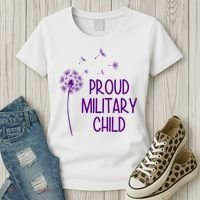 Proud Military Child Dandelion Purple Up Women's T-Shirt thumb 3