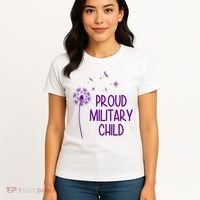 Proud Military Child Dandelion Purple Up Women's T-Shirt thumb 4
