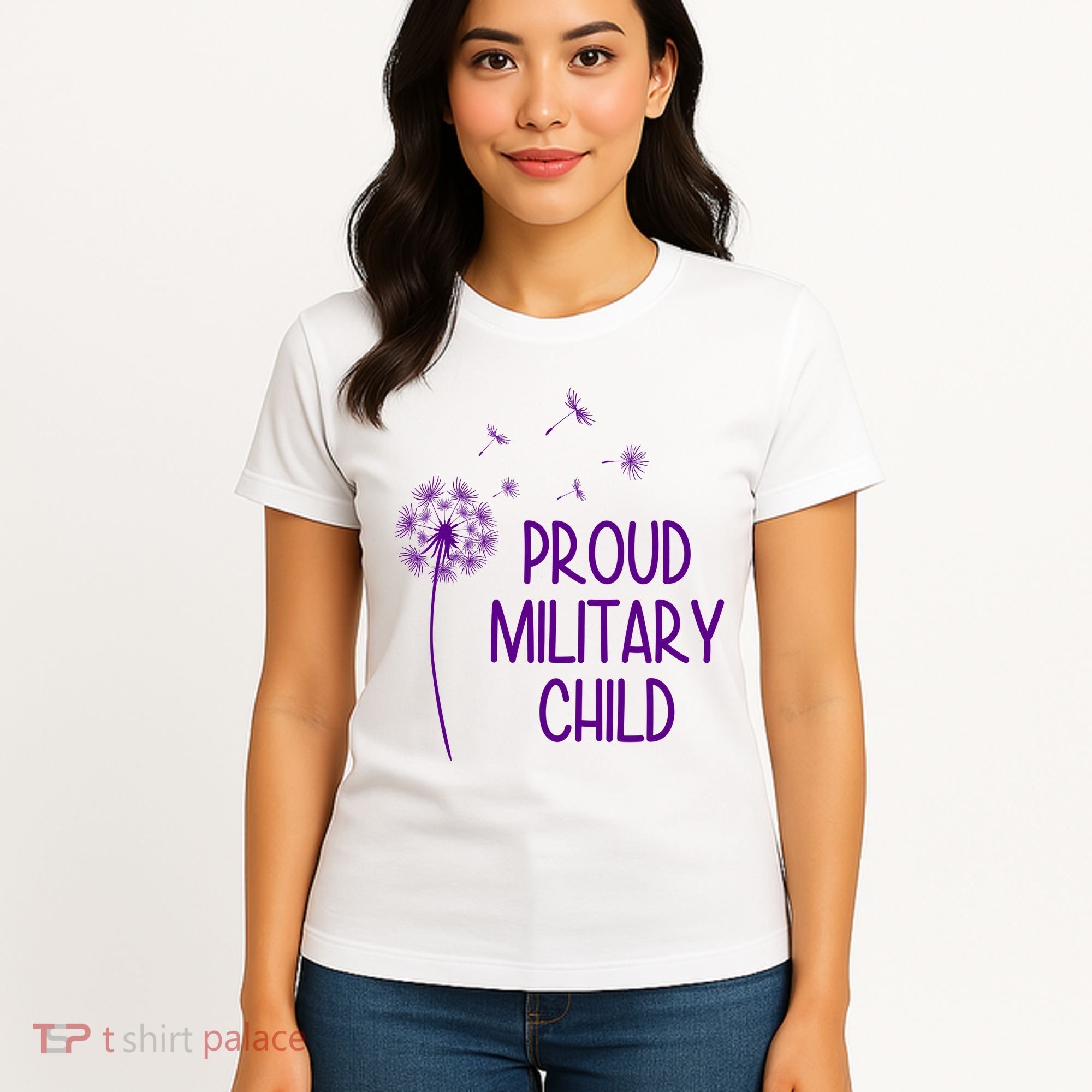 Proud Military Child Dandelion Purple Up Women's T-Shirt