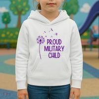 Proud Military Child Dandelion Purple Up Kids Hoodie thumb 3