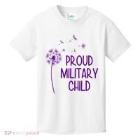 Proud Military Child Dandelion Purple Up Kids T-Shirt thumb 0