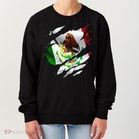 Proud Mexican Chicano Latino Torn Ripped Mexico Flag Women's Sweatshirt thumb 0