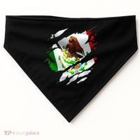 Proud Mexican Chicano Latino Torn Ripped Mexico Flag USA-Made Doggie Bandana thumb 0