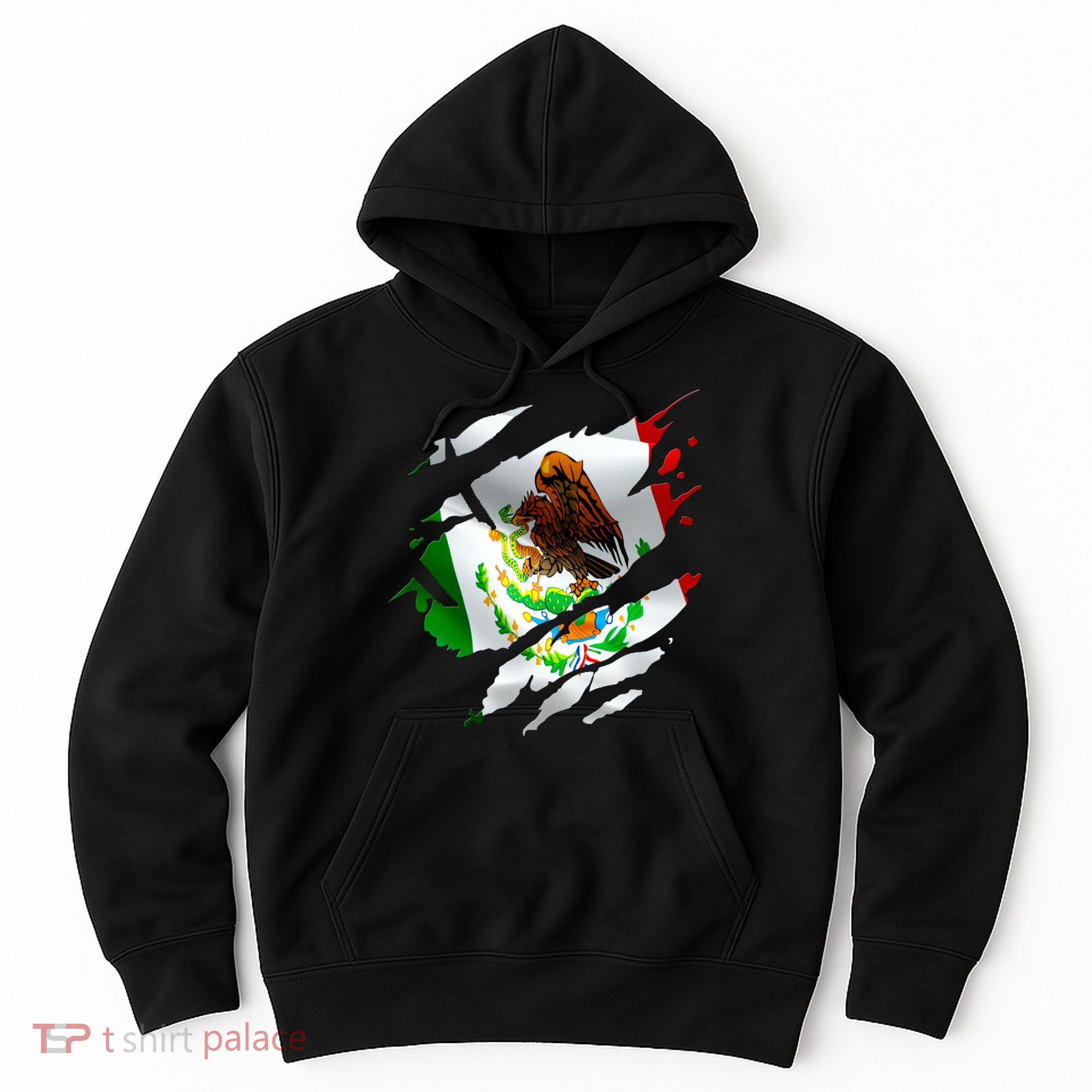 Proud Mexican Chicano Latino Torn Ripped Mexico Flag Hoodie