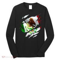 Proud Mexican Chicano Latino Torn Ripped Mexico Flag Long Sleeve Shirt thumb 0
