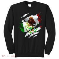 Proud Mexican Chicano Latino Torn Ripped Mexico Flag Sweatshirt thumb 0