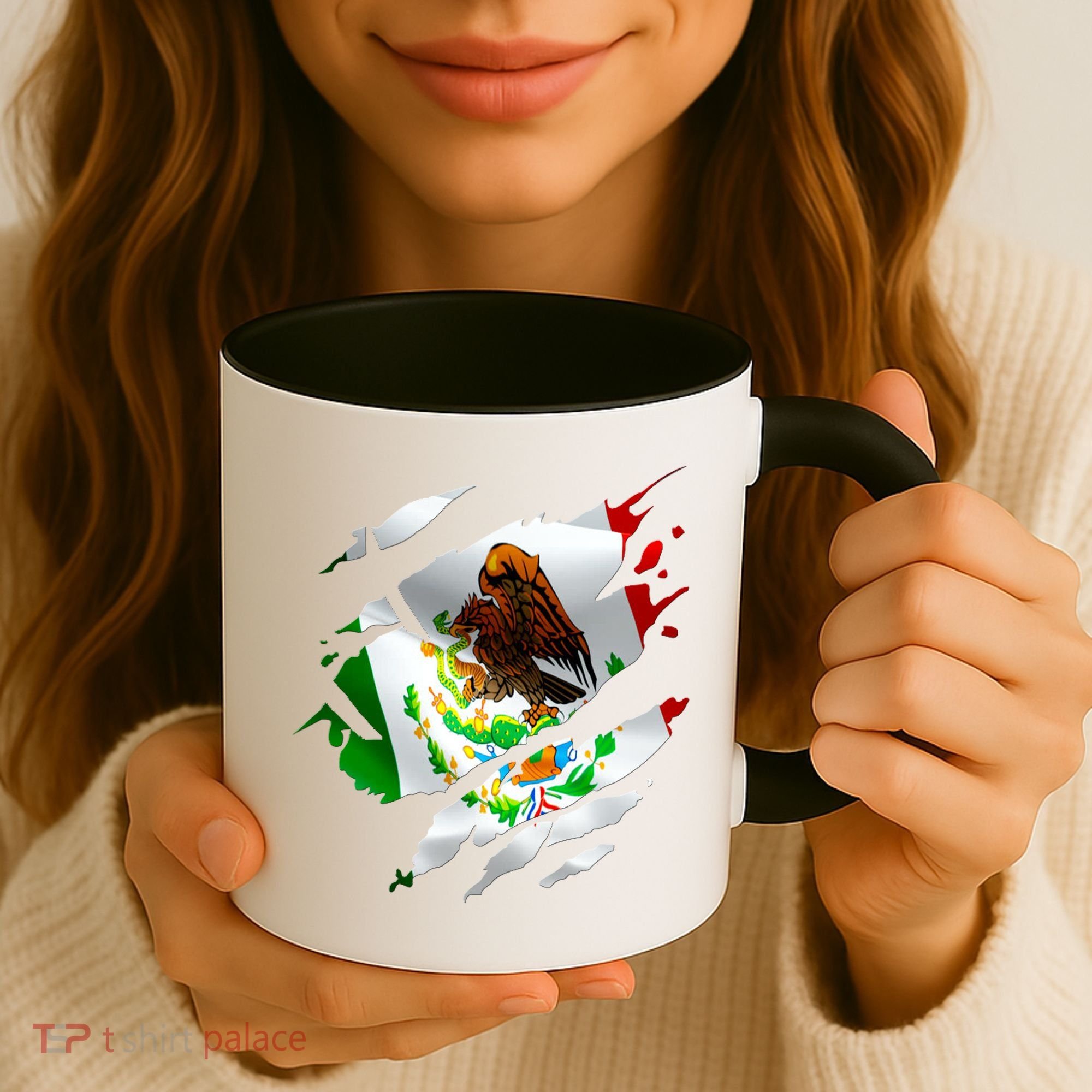 Proud Mexican Chicano Latino Torn Ripped Mexico Flag Coffee Mug