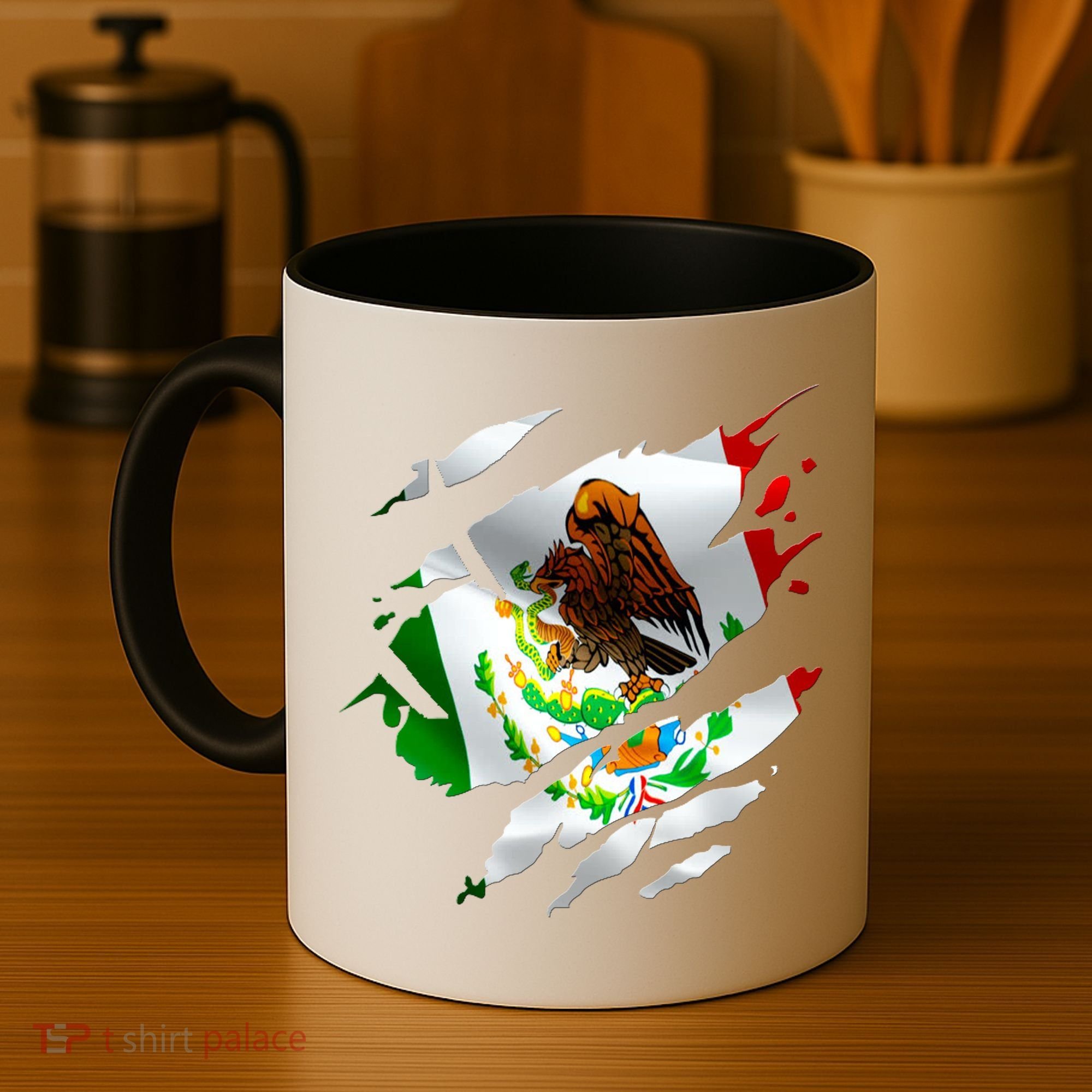 Proud Mexican Chicano Latino Torn Ripped Mexico Flag Coffee Mug