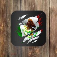 Proud Mexican Chicano Latino Torn Ripped Mexico Flag Coaster thumb 0