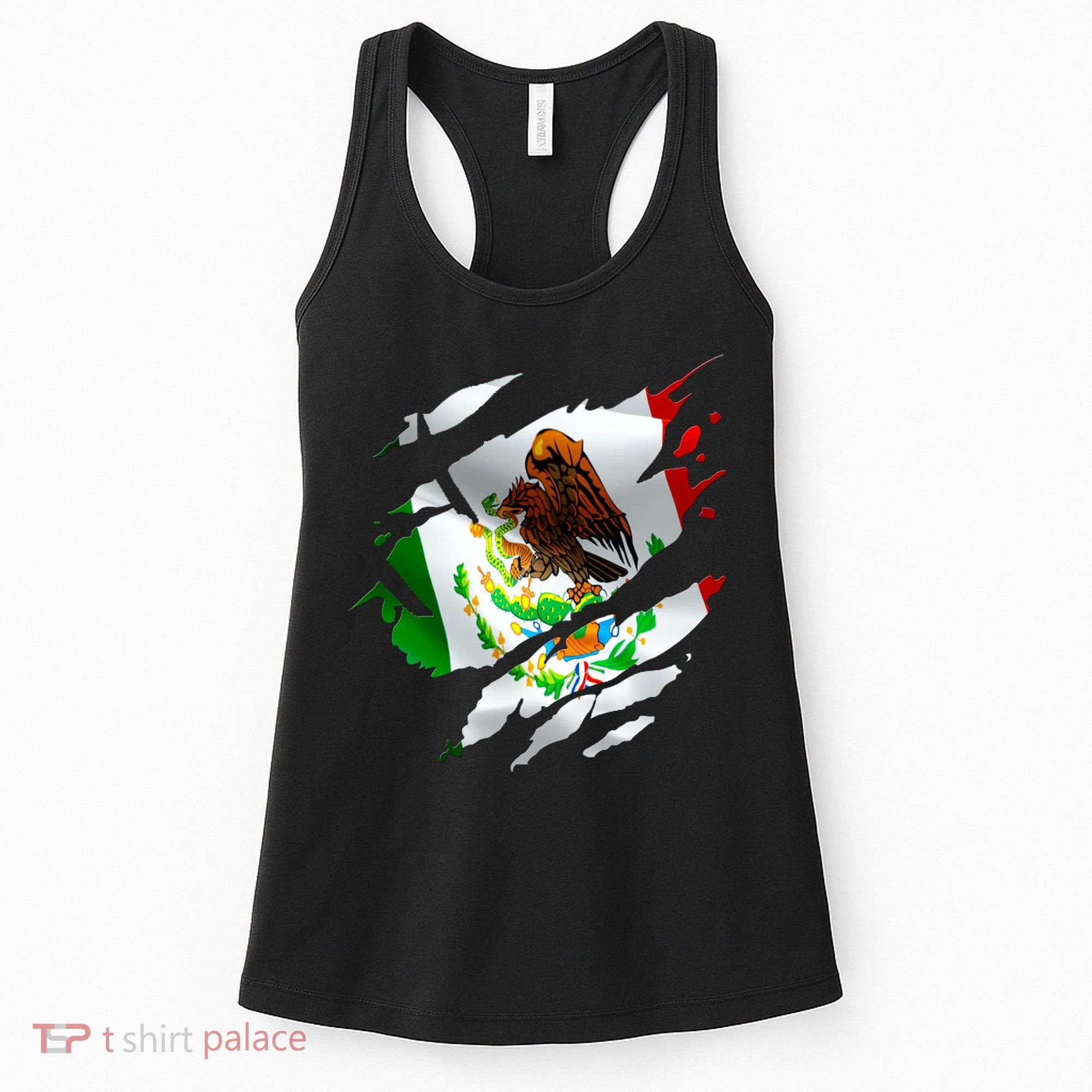 Proud Mexican Chicano Latino Torn Ripped Mexico Flag Women's Tank Top