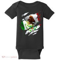 Proud Mexican Chicano Latino Torn Ripped Mexico Flag Baby Bodysuit thumb 0