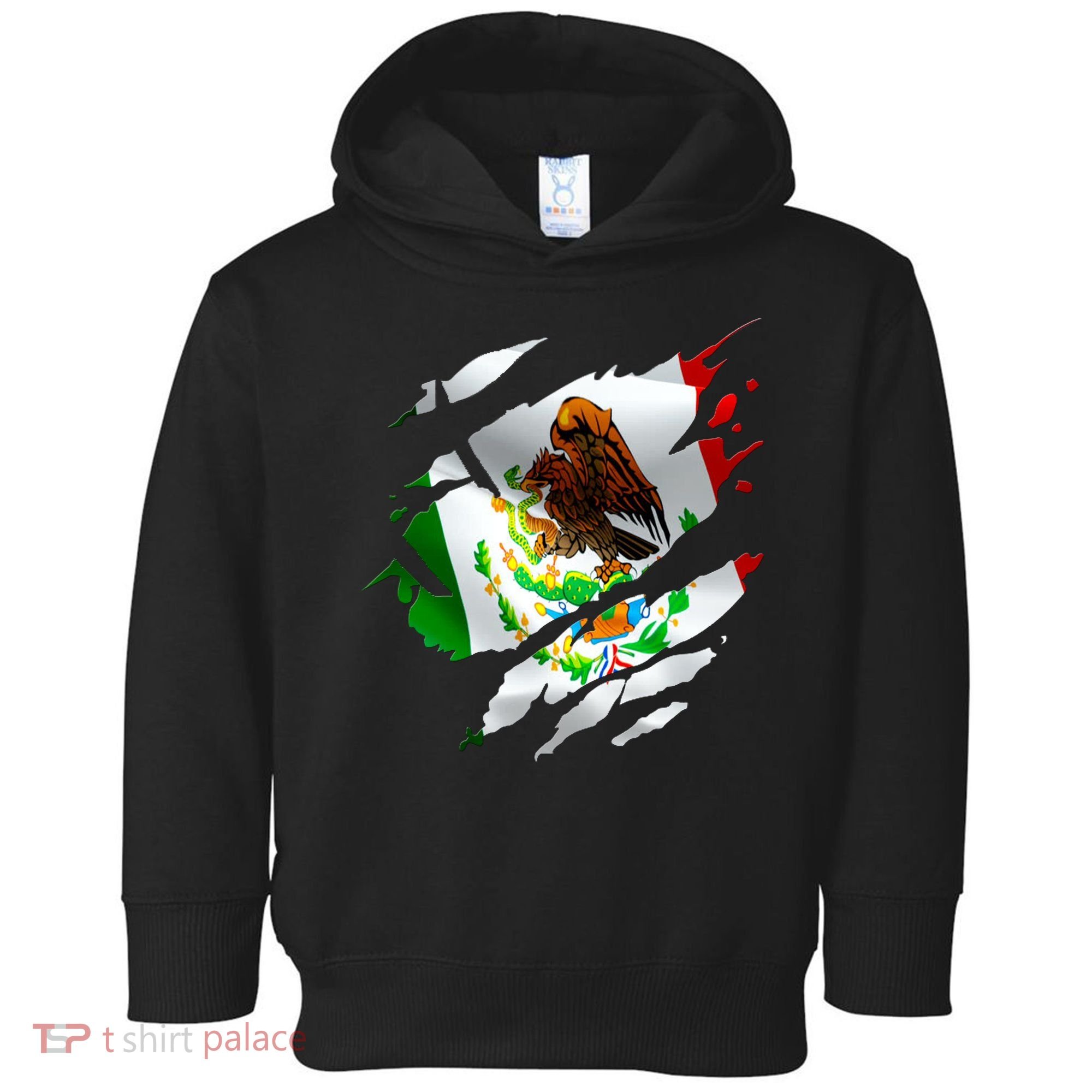 Proud Mexican Chicano Latino Torn Ripped Mexico Flag Toddler Hoodie
