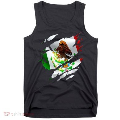 Proud Mexican Chicano Latino Torn Ripped Mexico Flag Tank Top