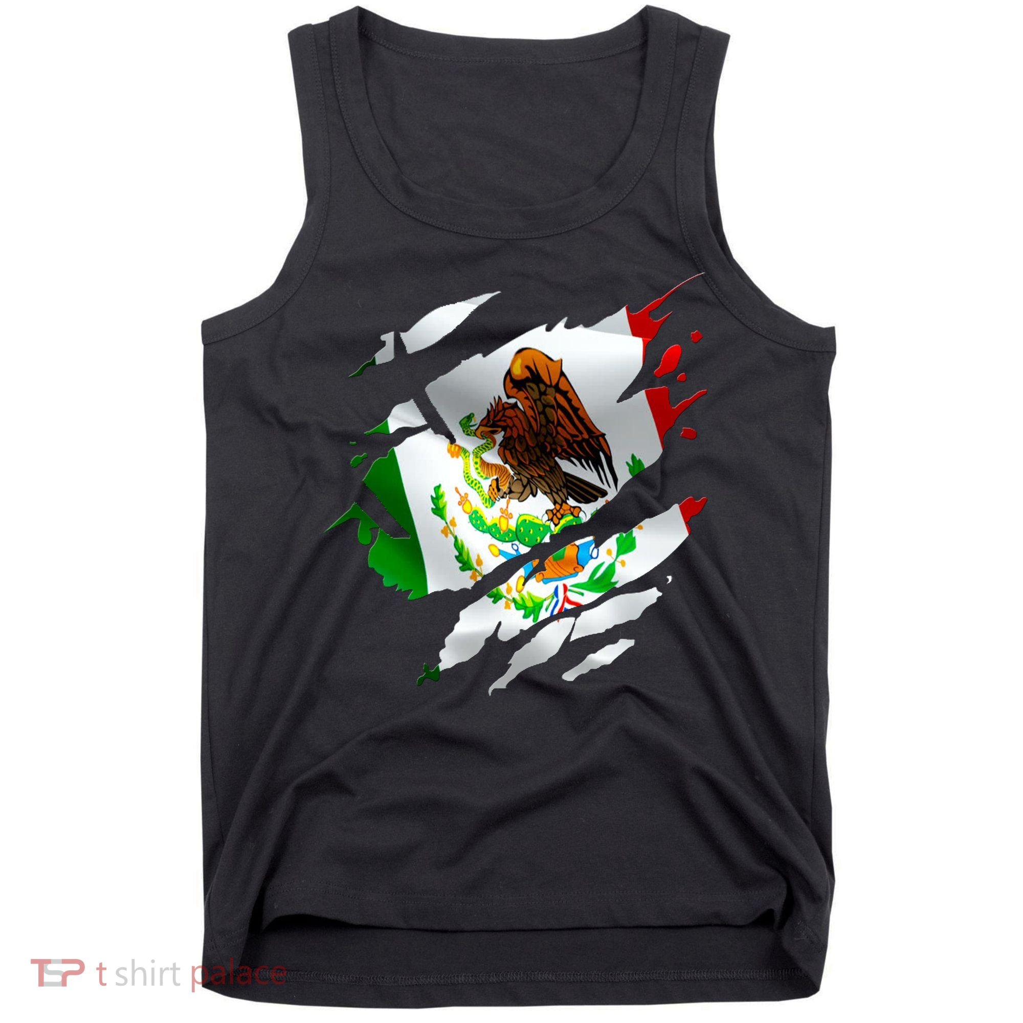 Proud Mexican Chicano Latino Torn Ripped Mexico Flag Tank Top