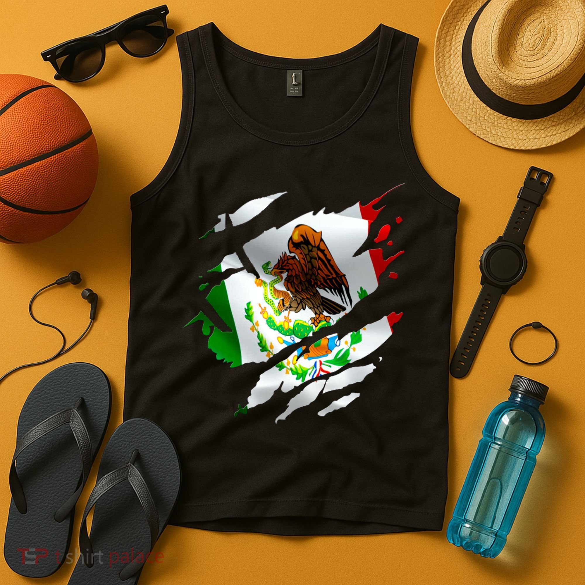 Proud Mexican Chicano Latino Torn Ripped Mexico Flag Tank Top